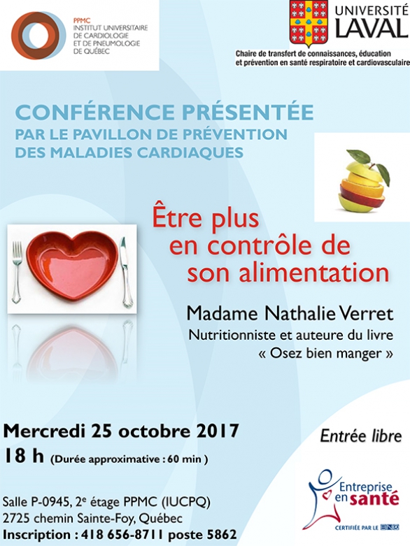 Conférence du PPMC : Être plus en contrôle de son alimentation