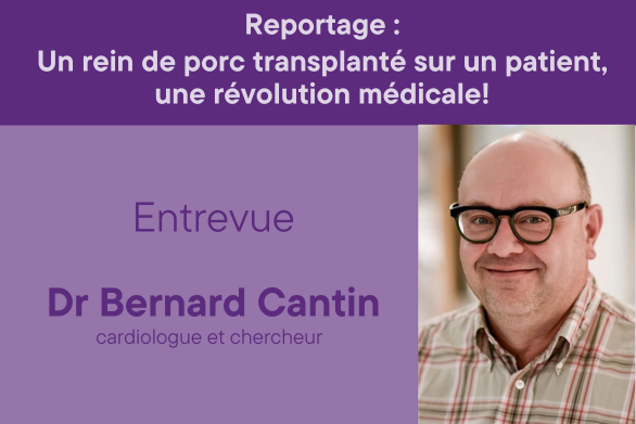 Reportage : Un rein de porc transplanté sur un patient, une révolution médicale! Dr Bernard Cantin, cardiologue et chercheur - Entrevue