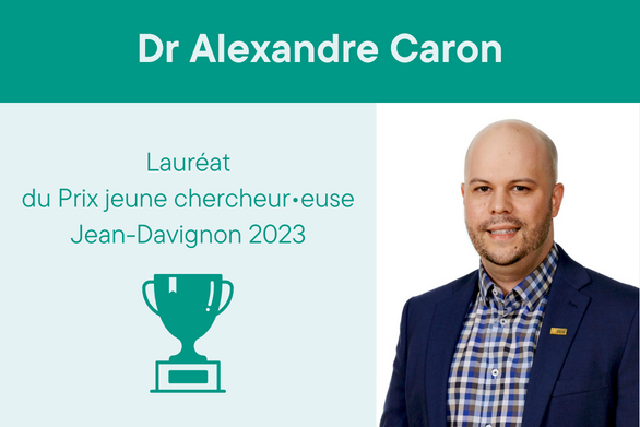 Dr Alexandre Caron, Lauréat du Prix jeune chercheur•euse Jean-Davignon 2023