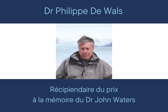 Dr Philippe De Wals Récipiendaire du prix à la mémoire du Dr John Waters