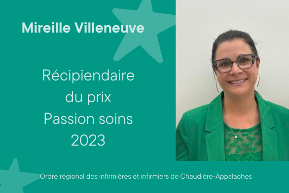 Mireille Villeneuve, récipiendaire prix Passion soins 2023, ORRIICA