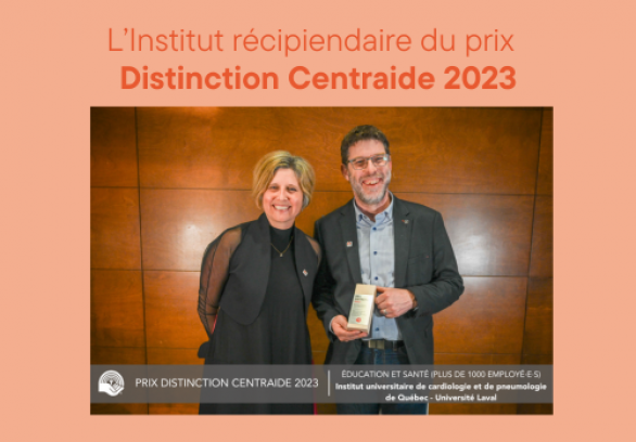 L'Institu reçoit le prix Distinction Centraide 2023
